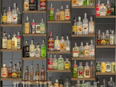 Large bar 6 Alcohol 3D model