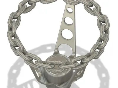 3d printable lowrider chain link steering wheel hi-poly 3D print model