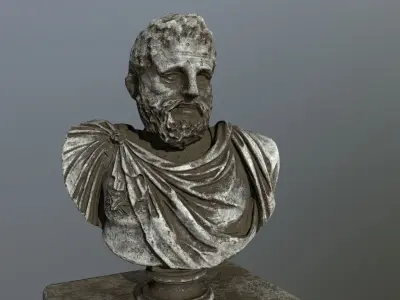 hercules bust of roman statue Low-poly 3D model