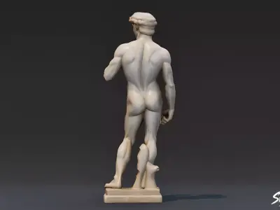 David Statue Low-poly 3D model