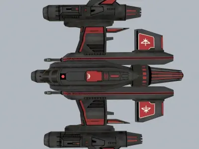 Spaceship WR Low-poly 3D model