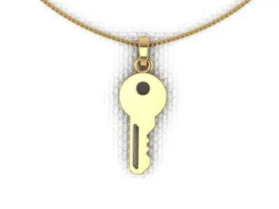 A pendant made in the shape of a key 3D print model