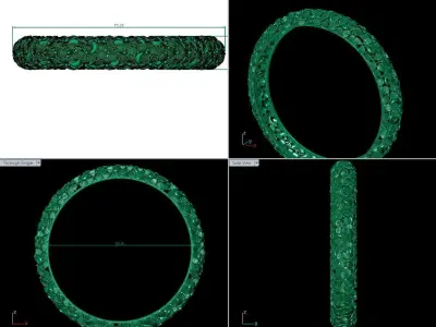 Indian gold bangle jewellery for woman 3D print model