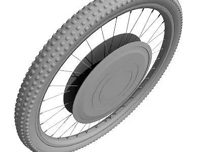 Detailed set of 4 Bike Wheels 3D model