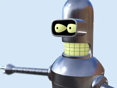 Robot Bender Low-poly 3D model