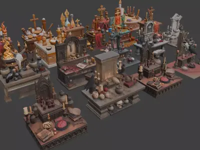 Altars Pack 1 3D model