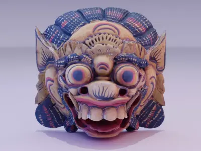 African Mask 04 high-poly 3D model