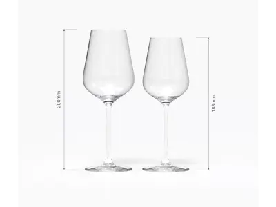 Stemmed glass - wine glass 3D model