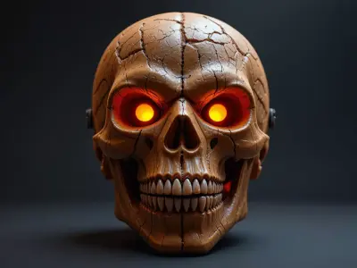 Pumpkin Skull Mask 3D Print Model Halloween Full Face Scary Mask 3D model