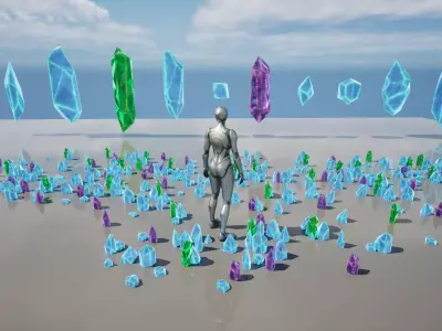 Magical Crystal Unreal Engine Asset Pack Low-poly 3D model