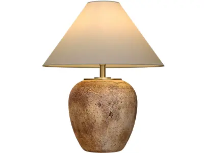 Rustic Nordic Country Nightstand bedside Provence Table lamp 3D model