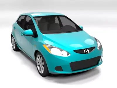 MAZDA 2 5DR 2009 LOWPOLY Low-poly 3D model