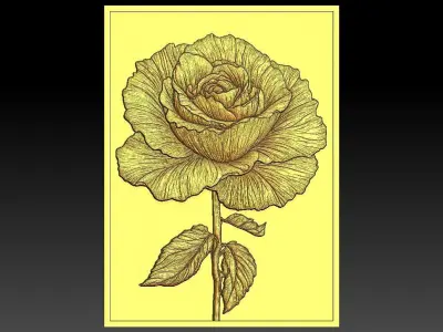 18 Rose CNC Relief Model 3D print model