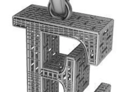 DIRECT CASTING ALPHABET PENDANT Texture 3D print model 3D print model