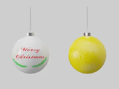 Christmas baubles decoration pack Low-poly 3D model