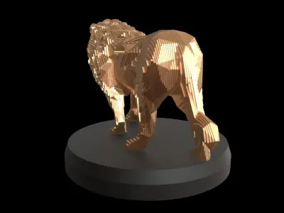 Parametric V Lion King Low-poly 3D model