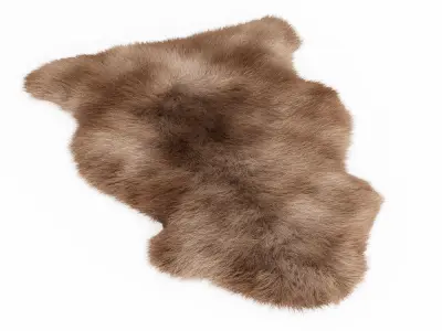 Soft Plush Faux Sheepskin Rug 3D model