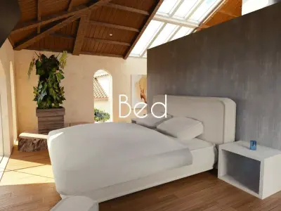 Luxury Bed Low-poly 3D model