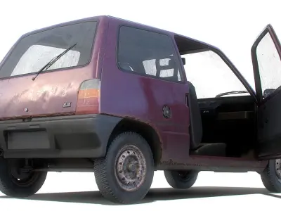 set of car hatchback with interior in 9 color variants az9 Low-poly 3D model