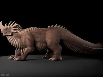 Rhino Drake Low-poly 3D model