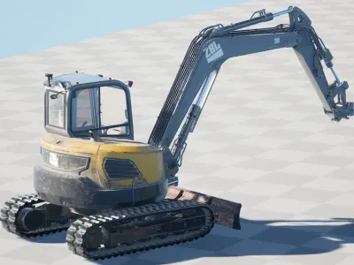 ZBL Mini Excavator v2 - Unreal Engine Project Low-poly 3D model