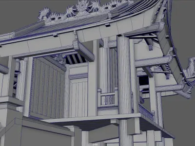 One Pillar Pagoda HaNoi Vietnamese  3D model