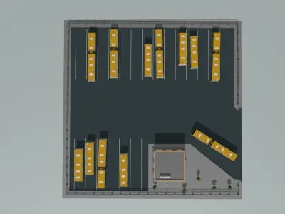 Bus depot 3D model