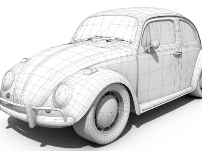 VW Beetle Classic Low-poly 3D model