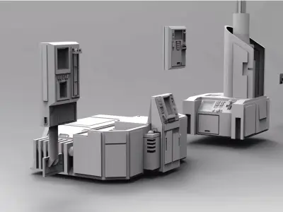 Scifi computers kitbash 3D Model 3D model