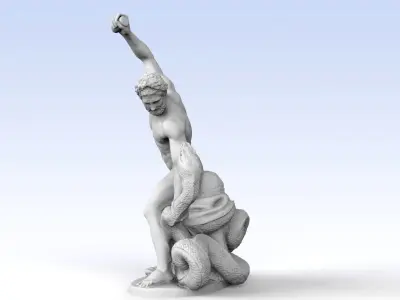 Louvre Hercules fighting Achelous adapted to 3D printing 3D print model