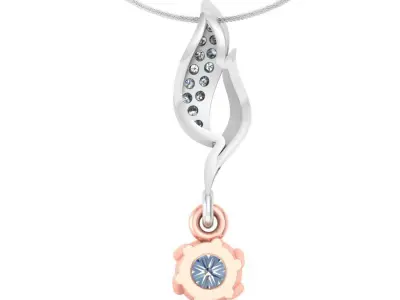 pendant diamond gold and rose gold 3D print model purchase