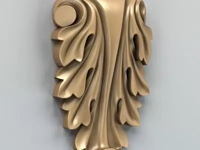 Carved decor vertical 006 3D model