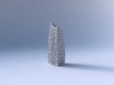 Vase curved tipping triangle 2 with dense organic lattice 3 3D print model