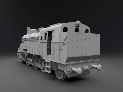 Baden VI c DRG class 75 Steam Locomotive scale model 3D print model