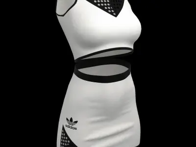 Sports Wear Adidas Tennis Set N4 42 CLO3D ZPRJ FBX OBJ MTL 3D model