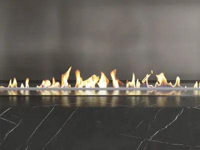 Decorative wall with fireplace set 20 3D model