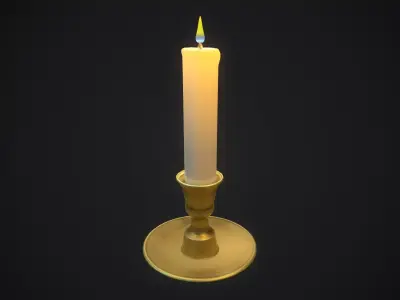 Small candle 4 PBR Low-poly 3D model