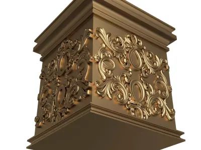 Carved Capital 1303 Low-poly 3D model