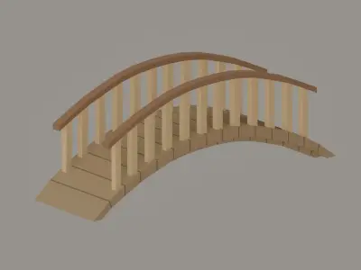 Low Poly Bridge Low-poly 3D model