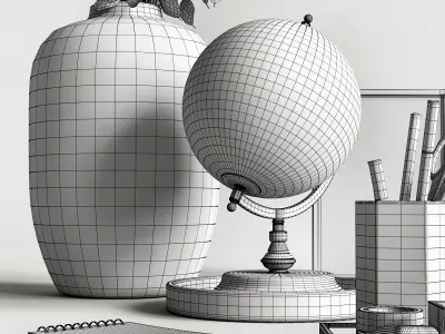 Decorative set in black colors 3D model