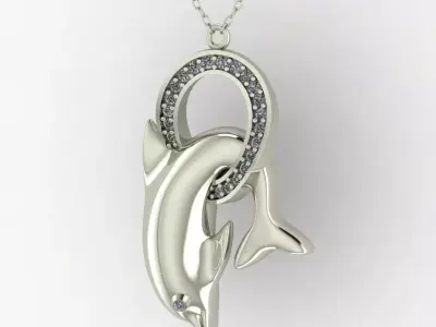 Dolphin pendant 3D print model