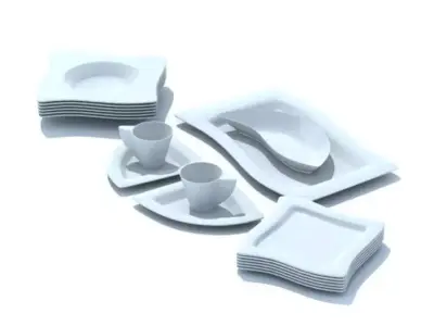 Modern Age Plates And Cups 3D model
