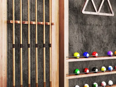 Billiards03 pool table set Low-poly 3D model
