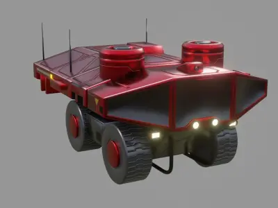 Sci-Fi Rover - Low Poly - Game Ready - PBR Low-poly 3D model