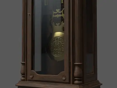 PBR Grandfather Clock Low-poly 3D model