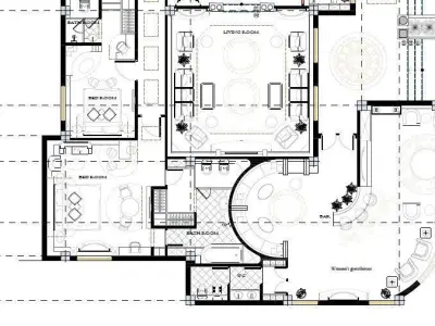 Classic Luxury Villa Plan  430 sqm 4 Bedrooms  2 Guest Salons  3D model
