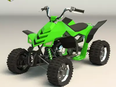 Low Poly ATV 02 Low-poly 3D model