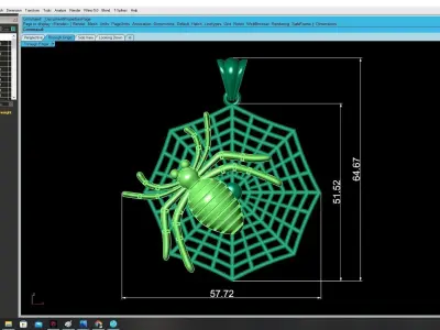 Luxury Spider Web Pendant with Sculpted Spider 3351 3D print model