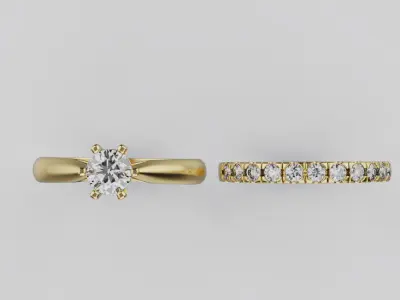Wedding Rings 91333 3D print model