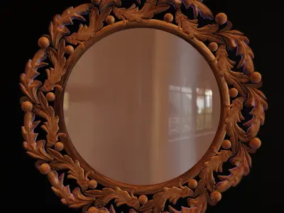 Carved  mirror sunburst Frame 2 3D model